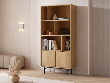kirjahylly Edison Hikkori-tammi - Hikkori-tammi - Säilytys - Hylly - Kirjahylly