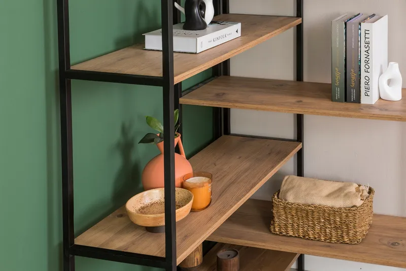 Kirjahylly Edra 94 cm - Ruskea/Musta - Säilytys - Hylly - Kirjahylly