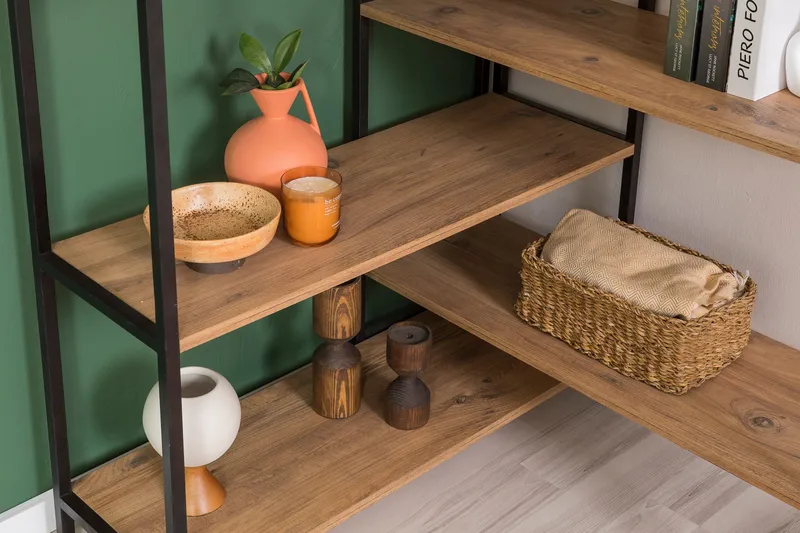 Kirjahylly Edra 94 cm - Ruskea/Musta - Säilytys - Hylly - Kirjahylly