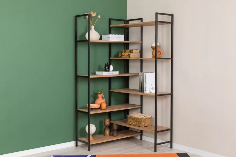 Kirjahylly Edra 94 cm - Ruskea/Musta - Säilytys - Hylly - Kirjahylly