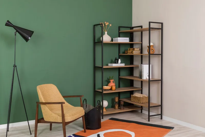 Kirjahylly Edra 94 cm - Ruskea/Musta - Säilytys - Hylly - Kirjahylly