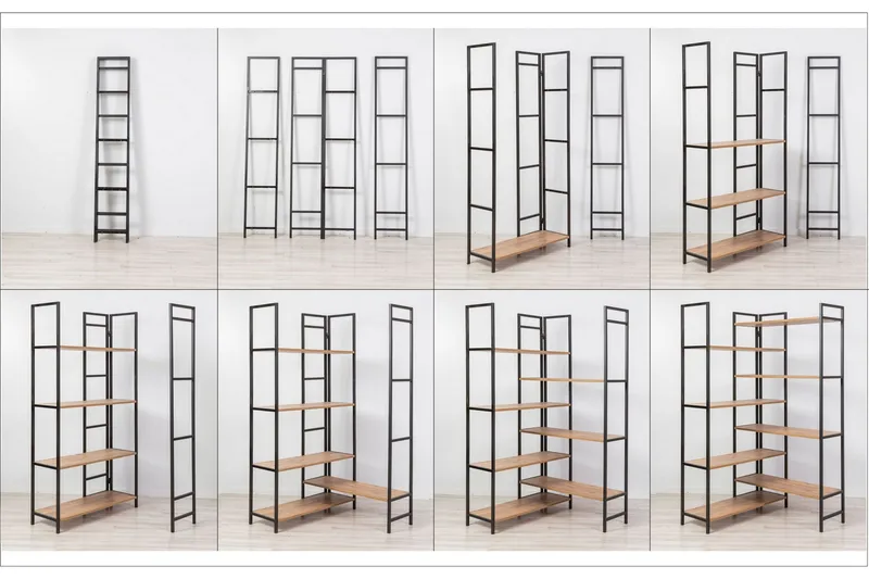 Kirjahylly Edra 94 cm - Ruskea/Musta - Säilytys - Hylly - Kirjahylly