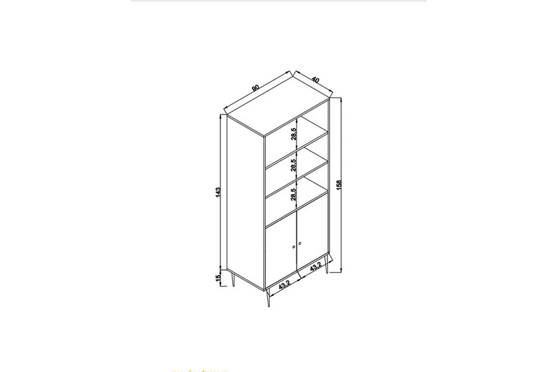 Kirjahylly Elili tammi - Ruskea - Säilytys - Hylly - Kirjahylly