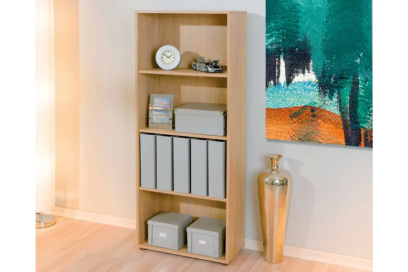 Kirjahylly Fairfax 60x145 cm - Vaalea Tammi - Säilytys - Hylly - Kirjahylly