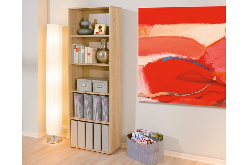 Kirjahylly Fairfax 60x180 cm - Vaalea Tammi - Säilytys - Hylly - Kirjahylly