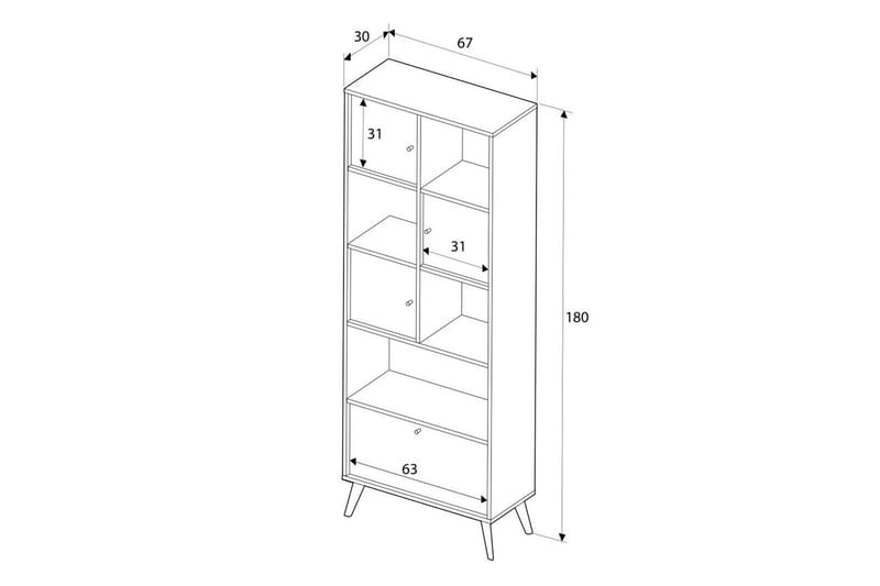 Kirjahylly Felyra Monivärinen - Monivärinen - Säilytys - Hylly - Kirjahylly
