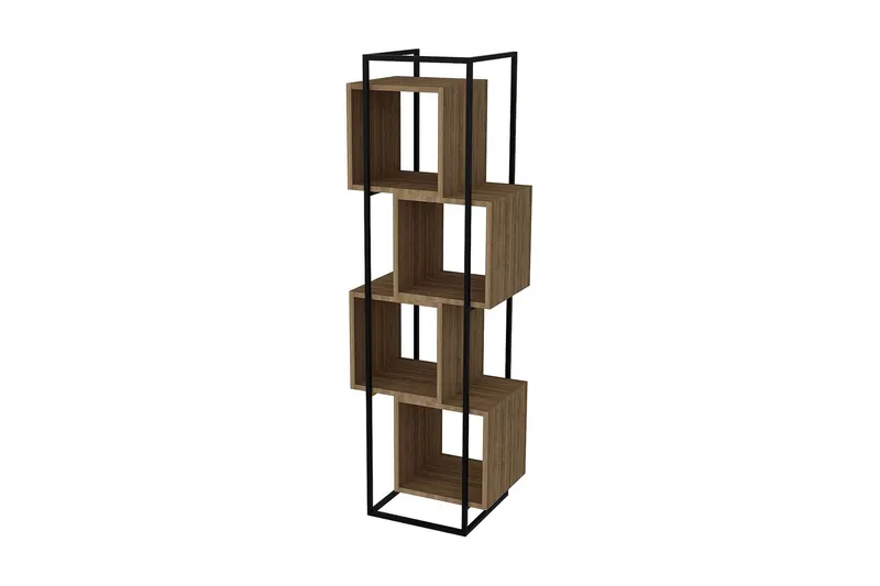 Kirjahylly Flaxholme 52 cm, Pähkinä/Musta