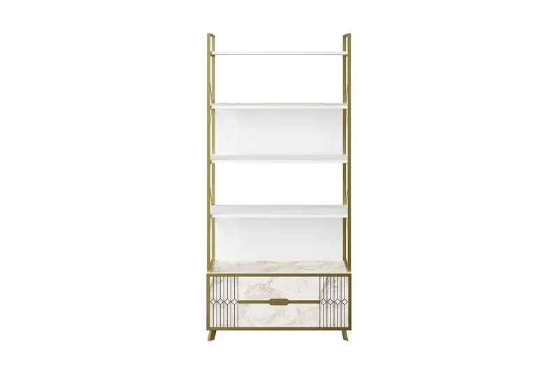 Kirjahylly Fridaria 89x35 cm 5 hyllyä, Valkoinen