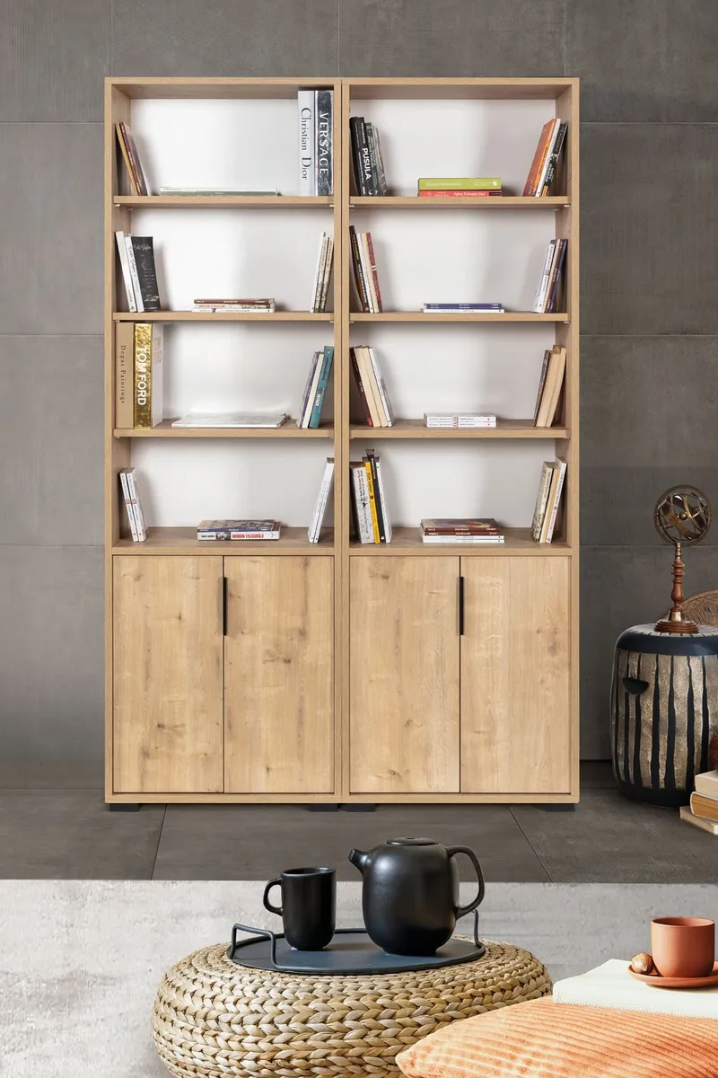 Kirjahylly Hanah Home Evora (120 x 187 x 30 cm) Tammi, Sapphire Oak