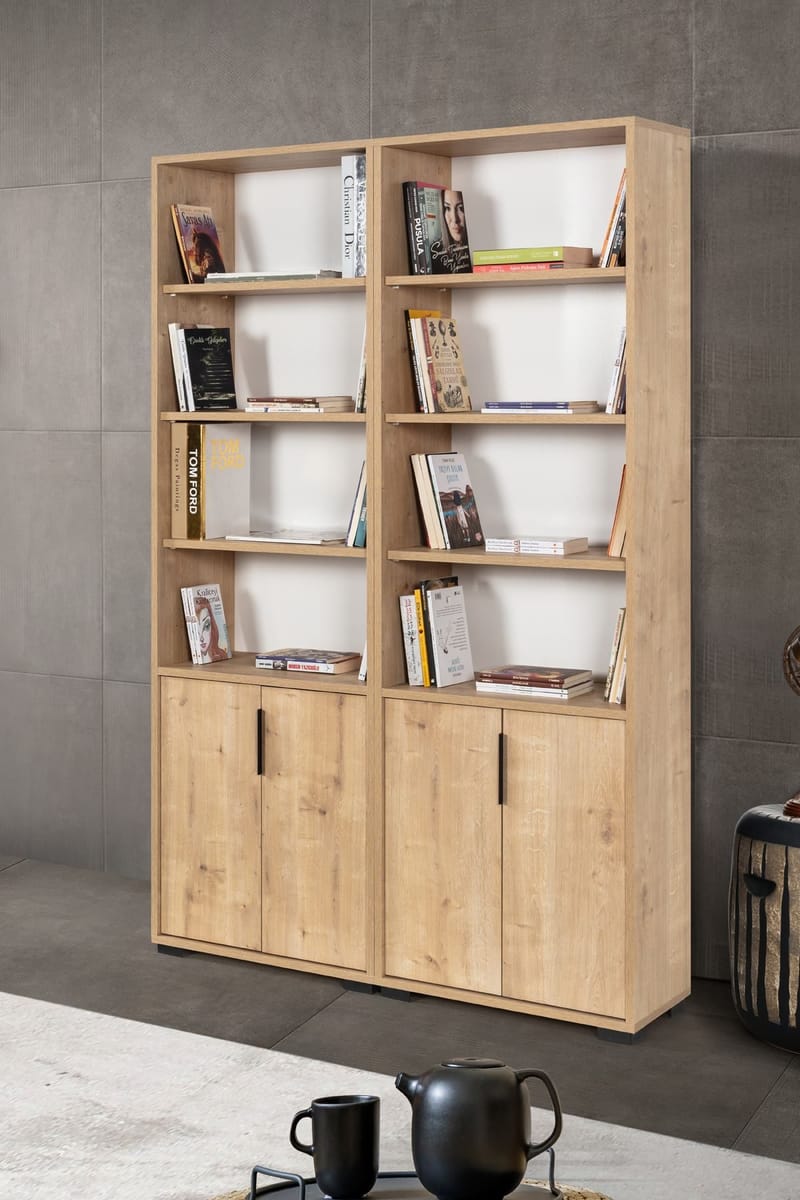 Kirjahylly Hanah Home Evora (120 x 187 x 30 cm) Tammi - Sapphire Oak - Säilytys - Hylly - Kirjahylly