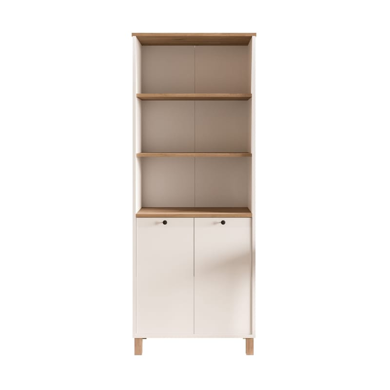 Kirjahylly Hanah Home Nord (69,5 x 180 x 32 cm) Valkotammi, Valkoinen ja tammi