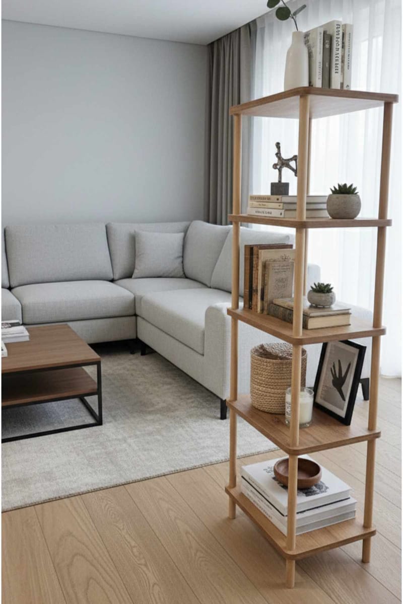 Kirjahylly Hanah Home Pika Shelf (60 x 136 x 25 cm) Mänty - Mänty - Säilytys - Hylly - Kirjahylly