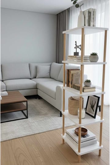 Kirjahylly Hanah Home Pika Shelf (60 x 136 x 25 cm) Valkoinen - Valkoinen - Säilytys - Hylly - Kirjahylly