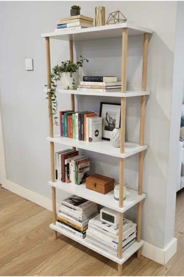Kirjahylly Hanah Home Pika Shelf (60 x 136 x 25 cm) Valkoinen - Valkoinen - Säilytys - Hylly - Kirjahylly