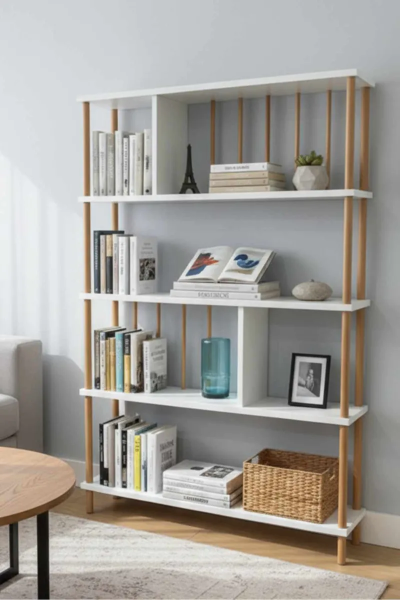 Kirjahylly Hanah Home Peka Tall (90 x 137 x 20 cm) Valkoinen, Valkoinen