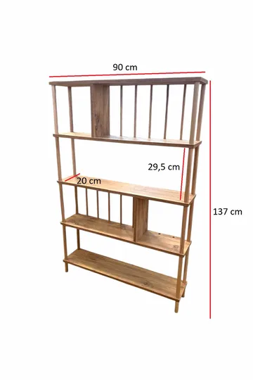 Kirjahylly Hanah Home Peka Tall (90 x 137 x 20 cm) Mänty - Mänty - Säilytys - Hylly - Kirjahylly