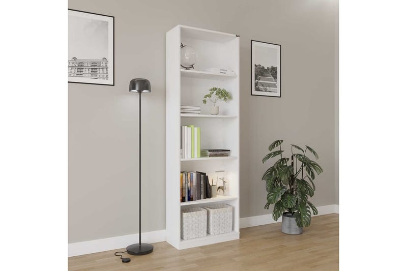 Kirjahylly Hemani Valkoinen - Valkoinen - Säilytys - Hylly - Kirjahylly