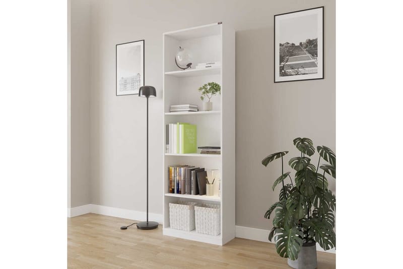 Kirjahylly Hemani Valkoinen - Valkoinen - Säilytys - Hylly - Kirjahylly