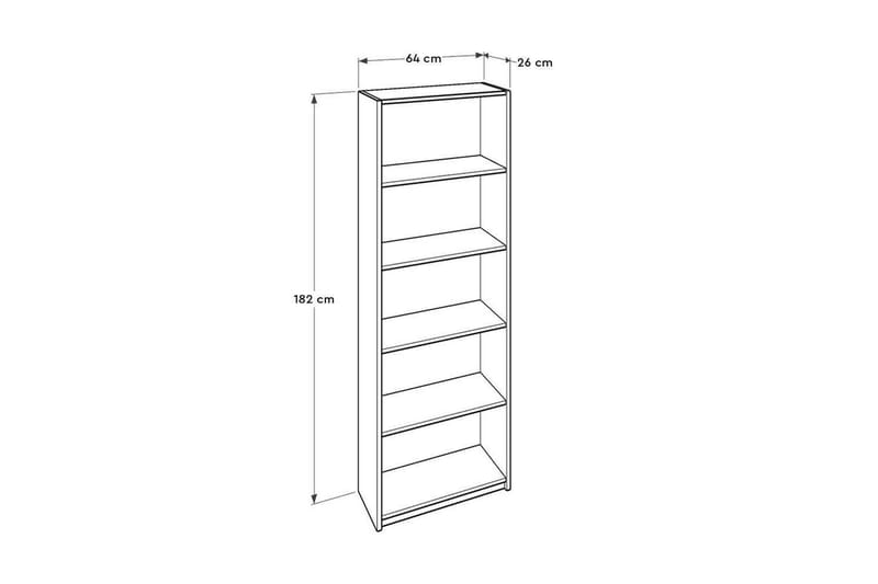 Kirjahylly Hemani Valkoinen - Valkoinen - Säilytys - Hylly - Kirjahylly
