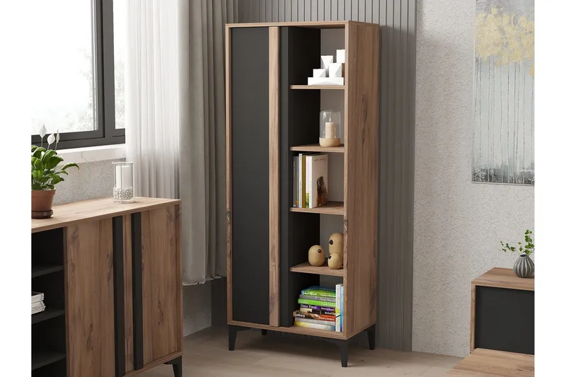 Kirjahylly Iraz 70 cm, Antrasiitti