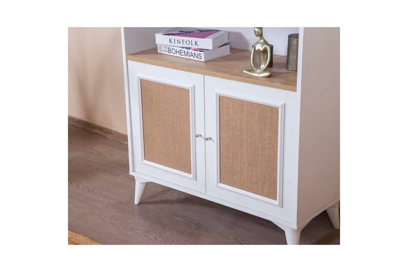 Kirjahylly Jatinder valkoinen / tammi - Valkoinen - Säilytys - Hylly - Kirjahylly