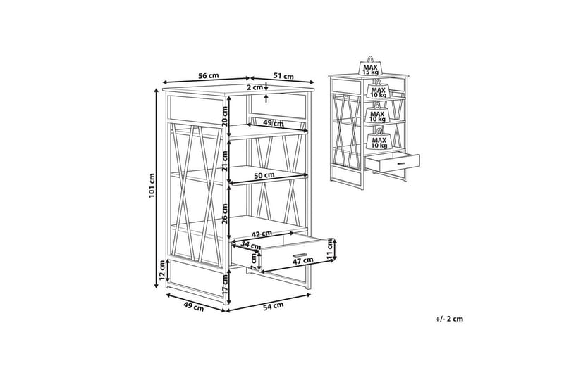 Kirjahylly Keene - Säilytys - Hylly - Kirjahylly