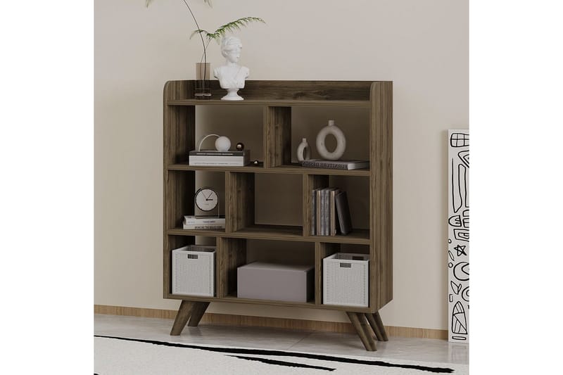 Kirjahylly Kesto Pähkinäpuu - Pähkinäpuu - Säilytys - Hylly - Kirjahylly