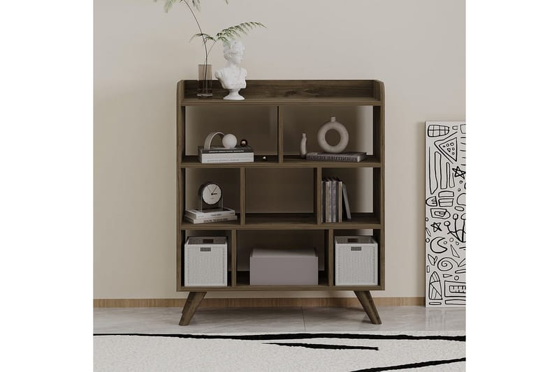 Kirjahylly Kesto Pähkinäpuu - Pähkinäpuu - Säilytys - Hylly - Kirjahylly