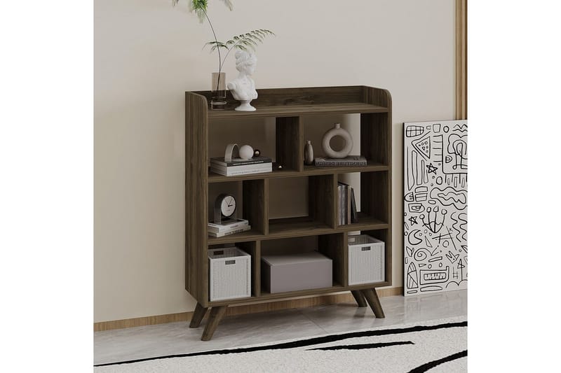 Kirjahylly Kesto Pähkinäpuu - Pähkinäpuu - Säilytys - Hylly - Kirjahylly