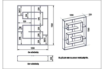 Kirjahylly Khobe 120 cm - Valkoinen - Säilytys - Hylly - Kirjahylly