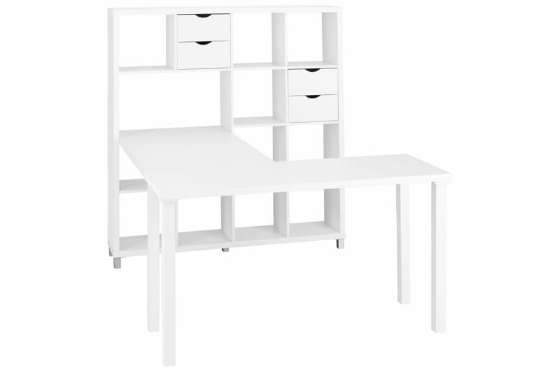 Kirjahylly Kiera 146 cm - Valkoinen - Säilytys - Hylly - Kirjahylly