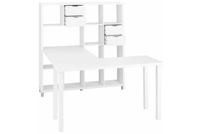 Kirjahylly Kiera 146 cm - Valkoinen - Säilytys - Hylly - Kirjahylly