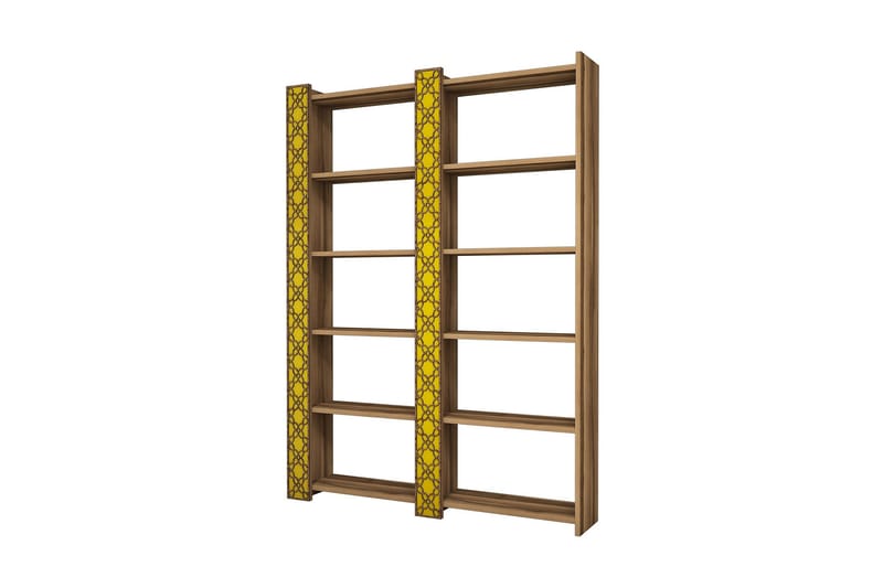 Kirjahylly Amtorp 124 cm - Ruskea/Keltainen - Säilytys - Hylly - Kirjahylly