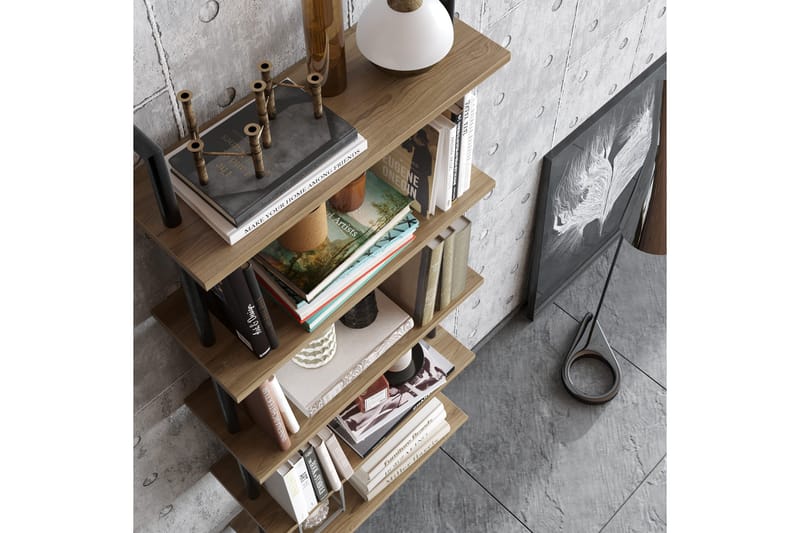 Kirjahylly Dalasjö - Ruskea - Säilytys - Hylly - Tikashylly