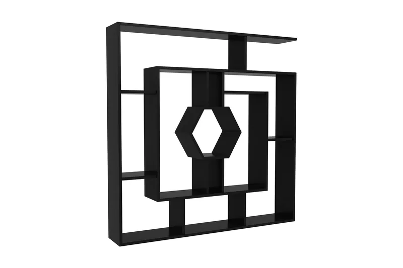 Kirjahylly Dumö 134 cm, Musta