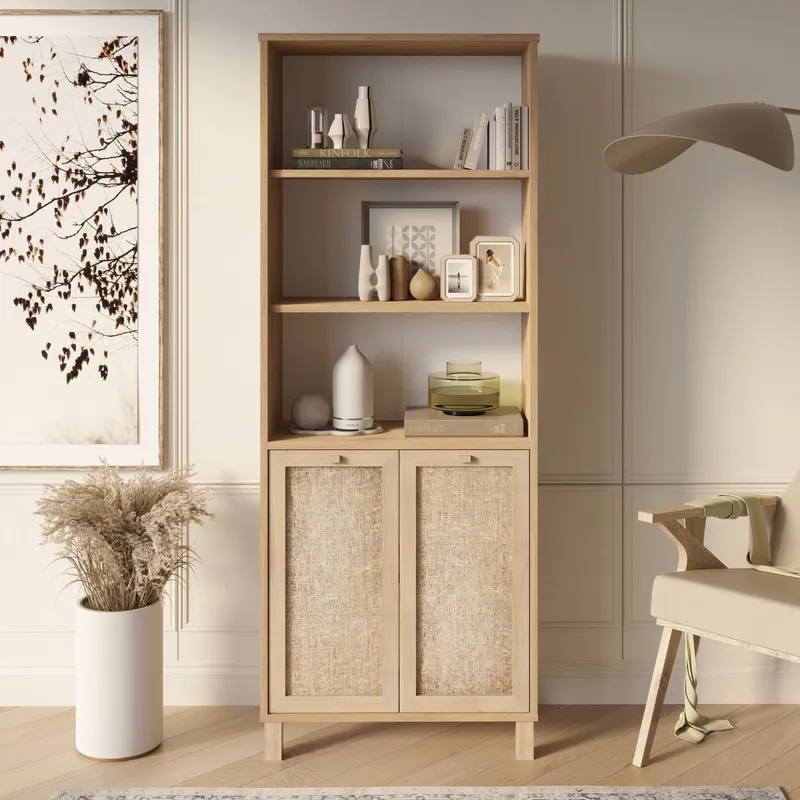 Kirjahylly Hanah Home Dune (69,5 x 180 x 32 cm) tammi - Tammi - Säilytys - Hylly - Kirjahylly
