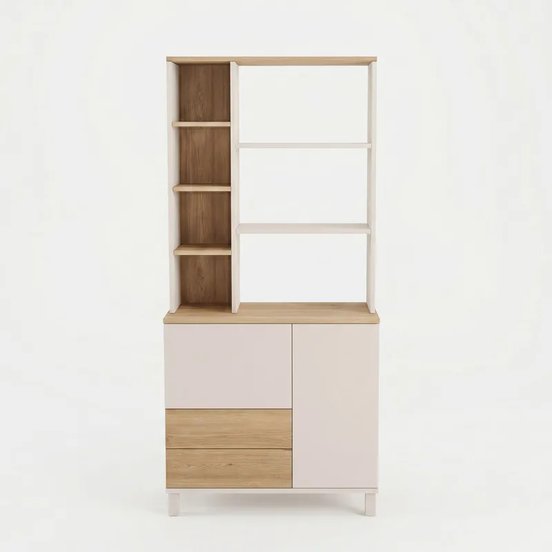 Kirjahylly Hanah Home Mood (85,2 x 187,8 x 35 cm) Hiekkatammi, Hiekka ja tammi
