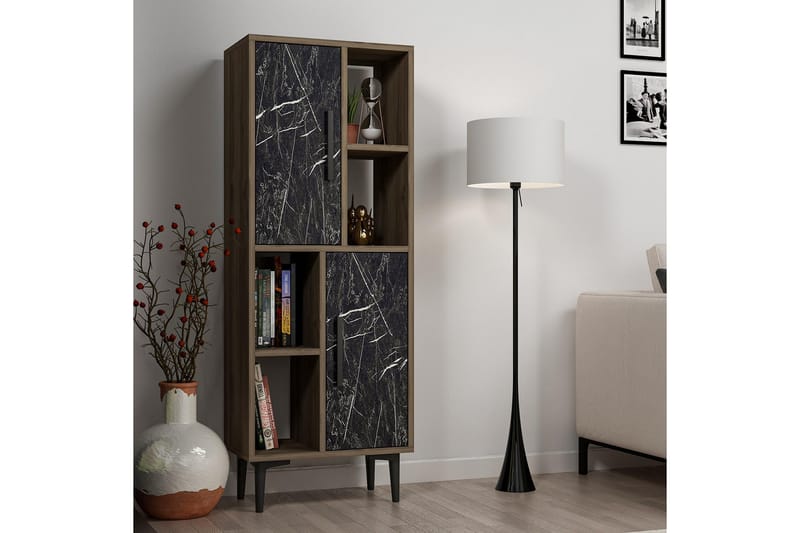 Kirjahylly Kockenhen 30x50 cm - Pähkinä/musta - Säilytys - Hylly - Kirjahylly