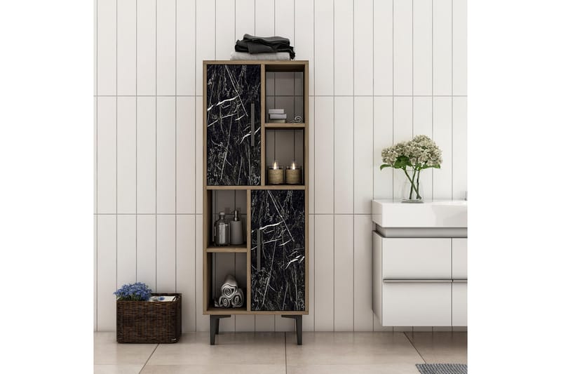 Kirjahylly Kockenhen 30x50 cm - Pähkinä/musta - Säilytys - Hylly - Kirjahylly