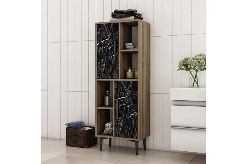 Kirjahylly Kockenhen 30x50 cm - Pähkinä/musta - Säilytys - Hylly - Kirjahylly