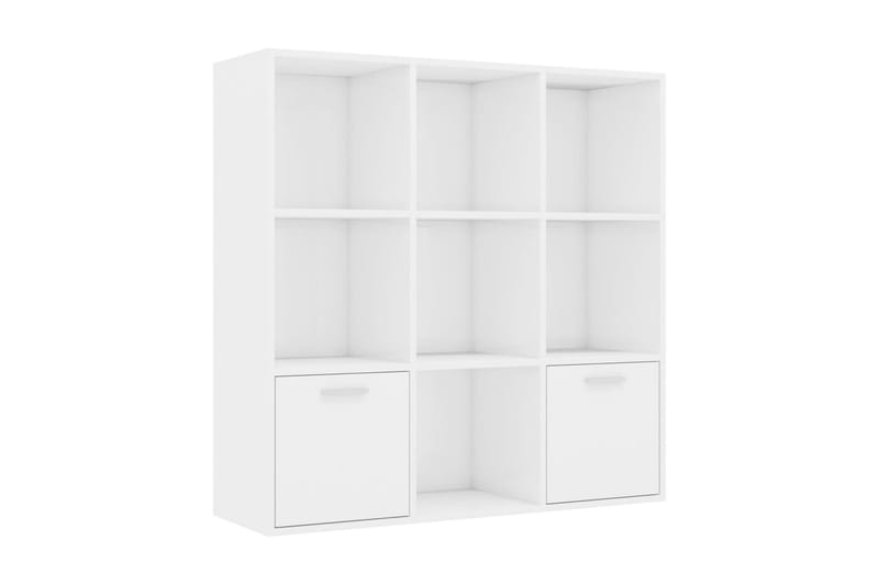 Kirjahylly korkeakiilto valkoinen 98x30x98 cm lastulevy - Valkoinen - Säilytys - Hylly - Kirjahylly