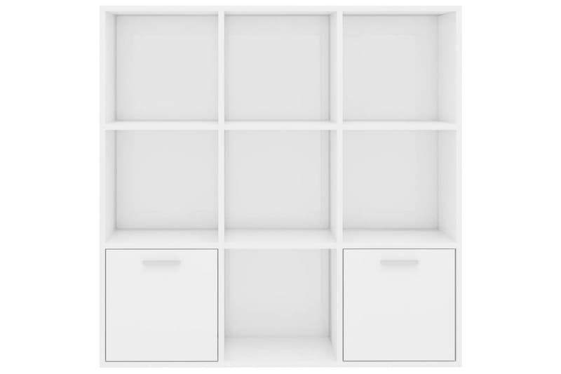 Kirjahylly korkeakiilto valkoinen 98x30x98 cm lastulevy - Valkoinen - Säilytys - Hylly - Kirjahylly