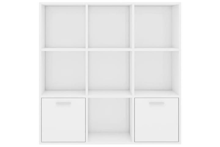 Kirjahylly korkeakiilto valkoinen 98x30x98 cm lastulevy - Valkoinen - Kirjahylly - Hylly
