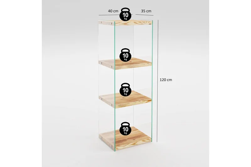 Kirjahylly Kruisland 120x40 cm - Luonnonväri - Säilytys - Hylly - Kirjahylly