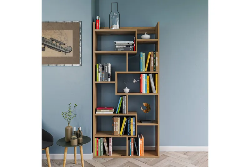 Kirjahylly Kuttap 90x22 cm 5 hyllyä - Luonnonväri - Säilytys - Hylly - Kirjahylly