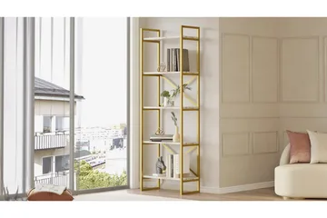 Kirjahylly Lannia 58 cm - Marmori/Kulta - Säilytys - Hylly - Kirjahylly