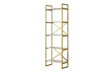 Kirjahylly Lannia 58 cm - Marmori/Kulta - Säilytys - Hylly - Kirjahylly