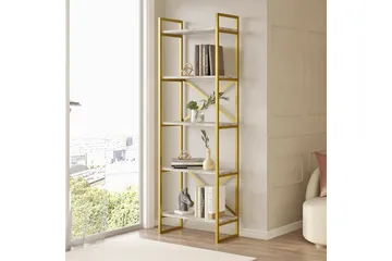 Kirjahylly Lannia 58 cm - Marmori/Kulta - Säilytys - Hylly - Kirjahylly