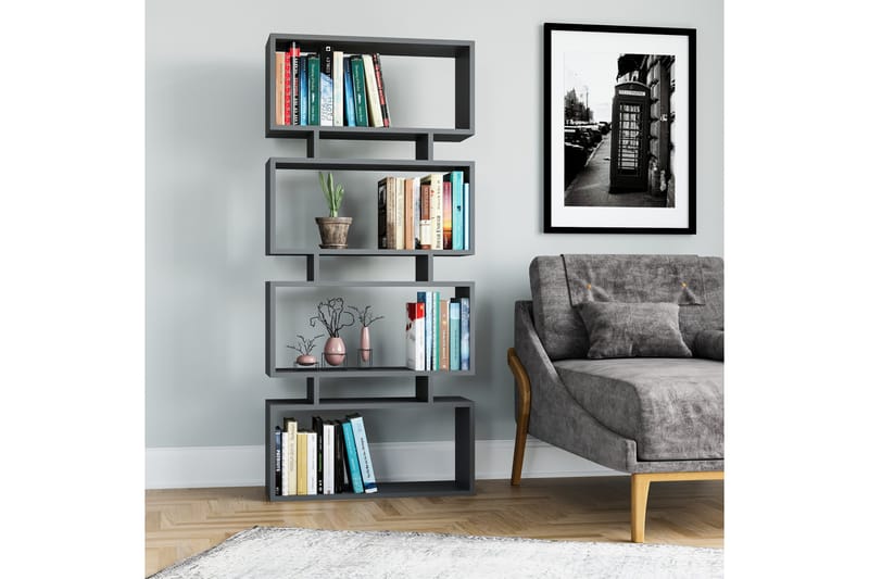 Kirjahylly Leadgate 72x25 cm - Antrasiitti - Säilytys - Hylly - Kirjahylly