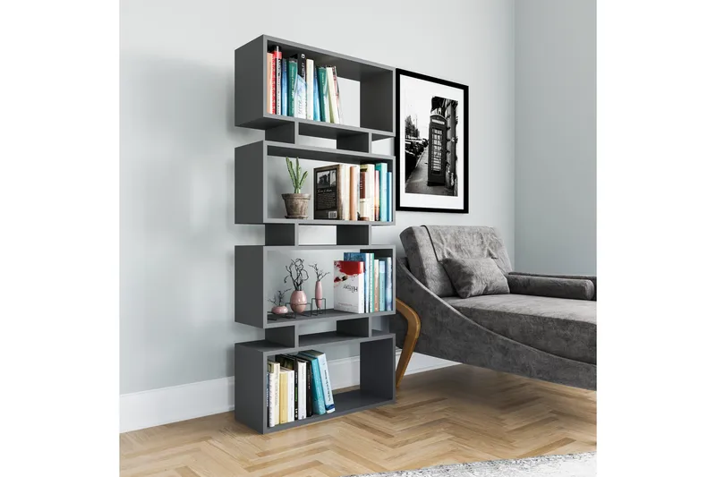 Kirjahylly Leadgate 72x25 cm - Antrasiitti - Säilytys - Hylly - Kirjahylly